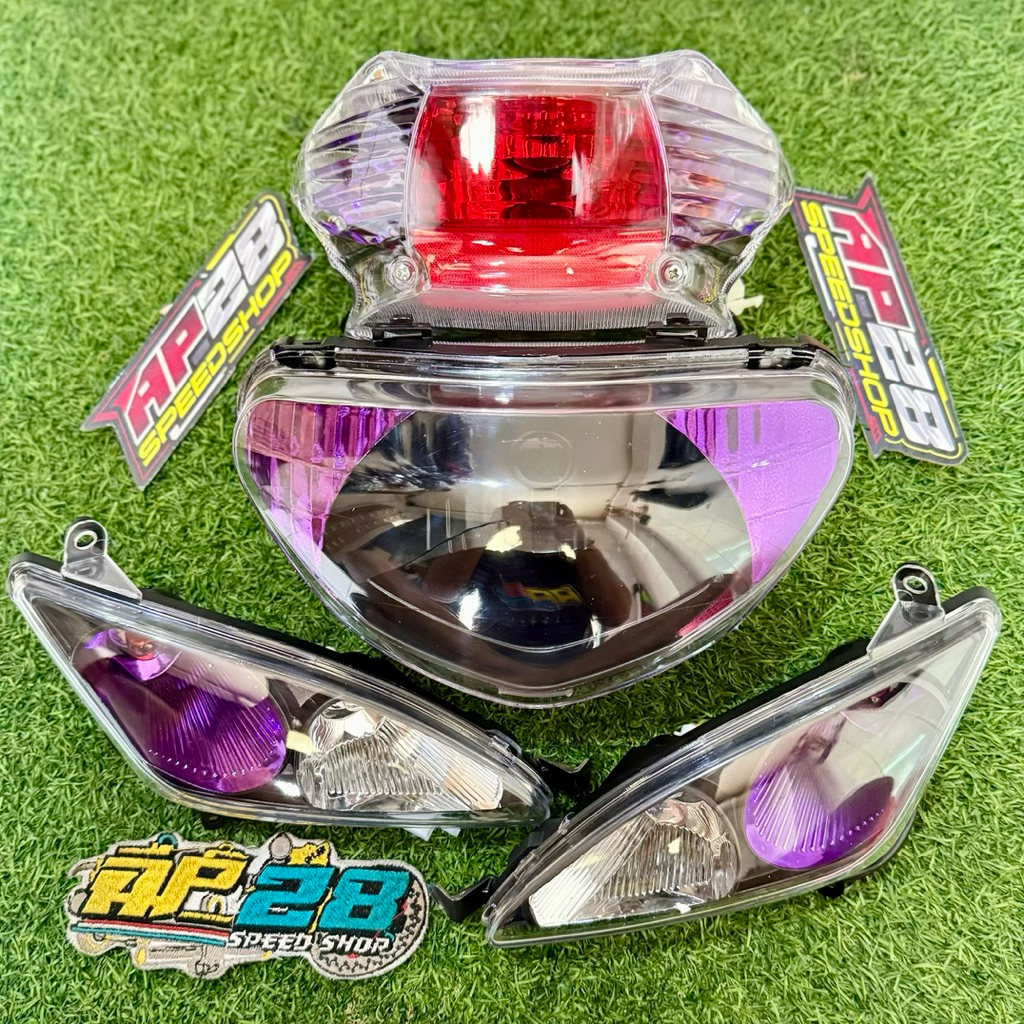 LAMPU DEPAN - LAMPU SEIN - LAMPU STOP MOTOR ( MIO SPORTY 5TL ) MODEL STANDAR CUSTOM UNGU GEN-A / HEA