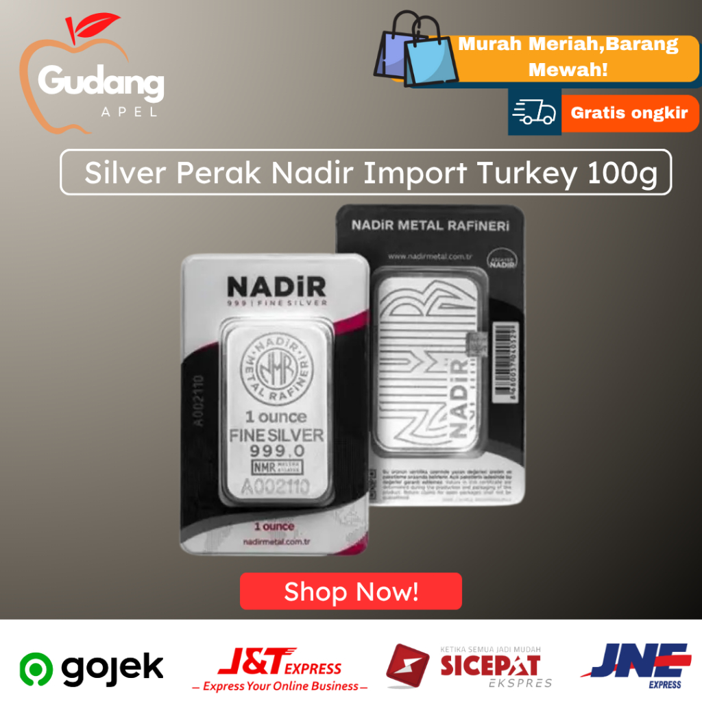 Silver Perak Batangan Nadir Import Turkey 100gr