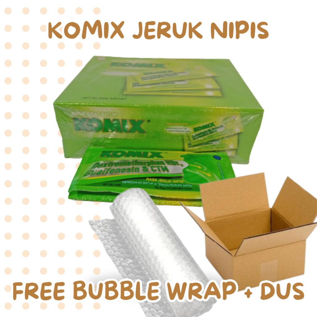 Obat Batuk Komix Herbal Adult Rasa Jeruk Nipis 1 Box Free Bubble Wrap + Dus Packaging