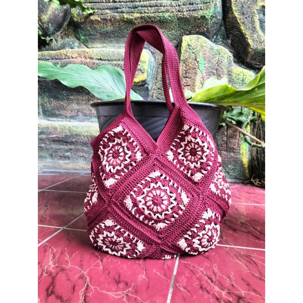 tote bag rajut kekinian size jumbo