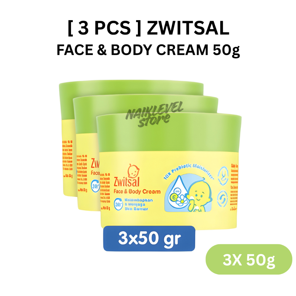 [ 3 Pcs 50gr ] Zwitsal Baby Cream Face & Body Care Cream Krim Wajah Bayi
