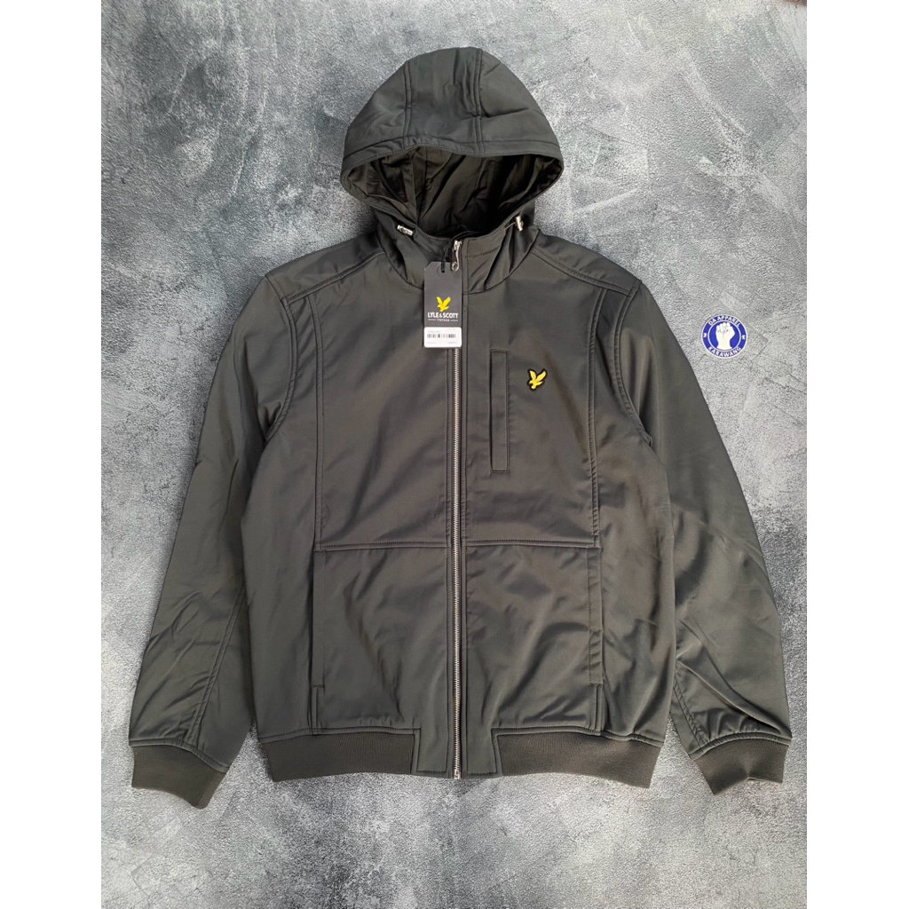 Ready stok Lyle And Scott Mesh Back Softshell Jacket In Gunmetal Original 100%