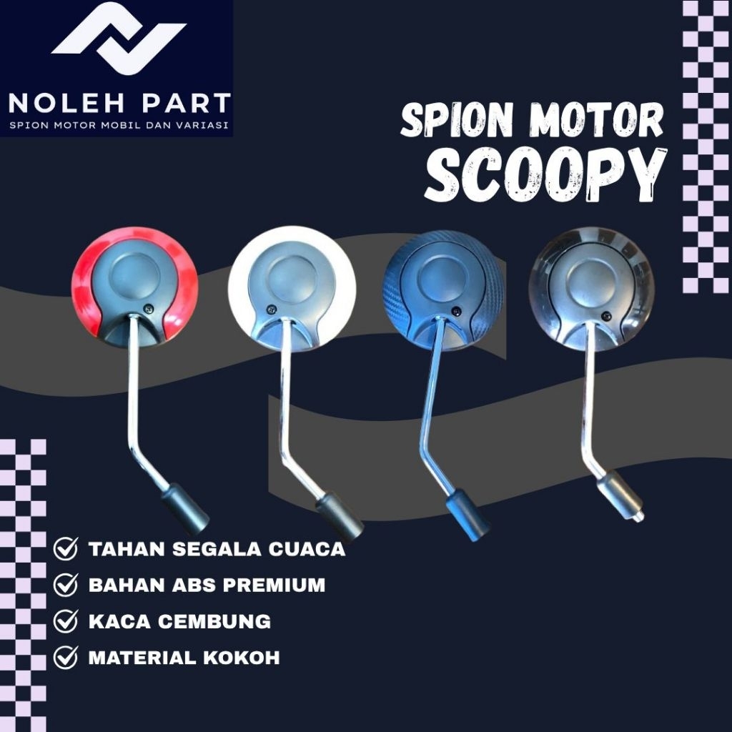Spion HONDA SCOOPY Model Standar Spion SCOOPY MERAH Kaca Spion Motor / Spion SCOOPY