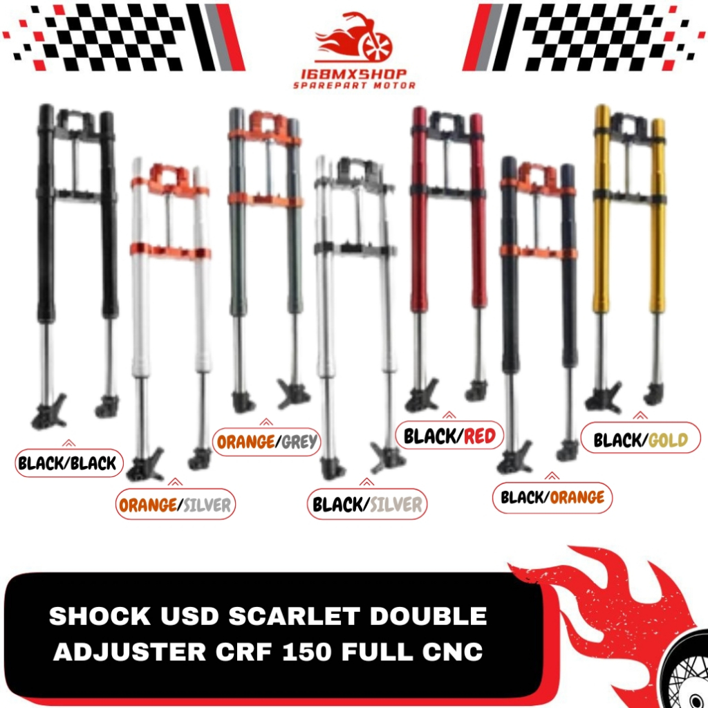 SHOCK USD DOUBLE ADJUSTER { CRF } [ FULL CNC ] " Original Scarlet "