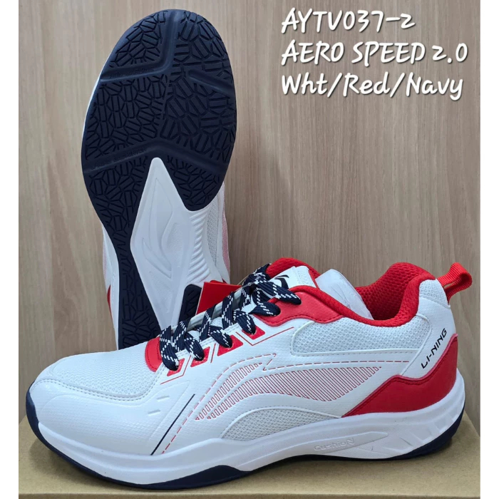 Sepatu Badminton Lining Aero Speed 2.0 Sepatu Bulutangkis Putih merah