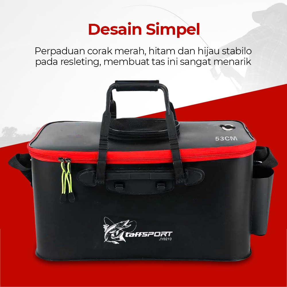 Taffsport Tas Ember Box Lipat Mancing Tempat Umpan Udang Pancing Hidup