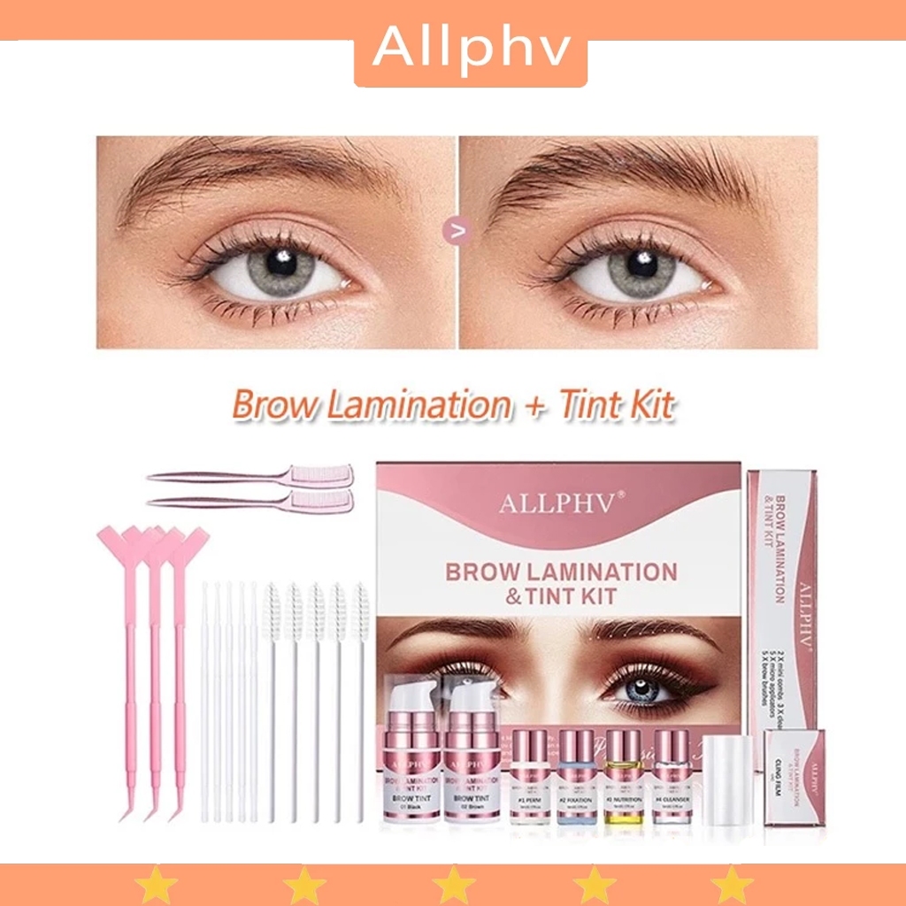 ALLPHV Brow Lamination & Tint Kit - Brow lift /Brow Bomber Kit - Tint Hitam Dan Coklat/2 Warna Brow 