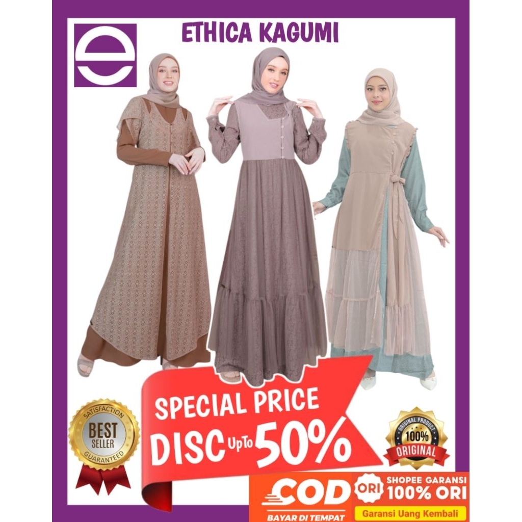 ETHICA Promo Gamis Kagumi Special Price Ethica Cuci Gudang Diskon 50% - Gamis Ethica Diskon 50% - Ga