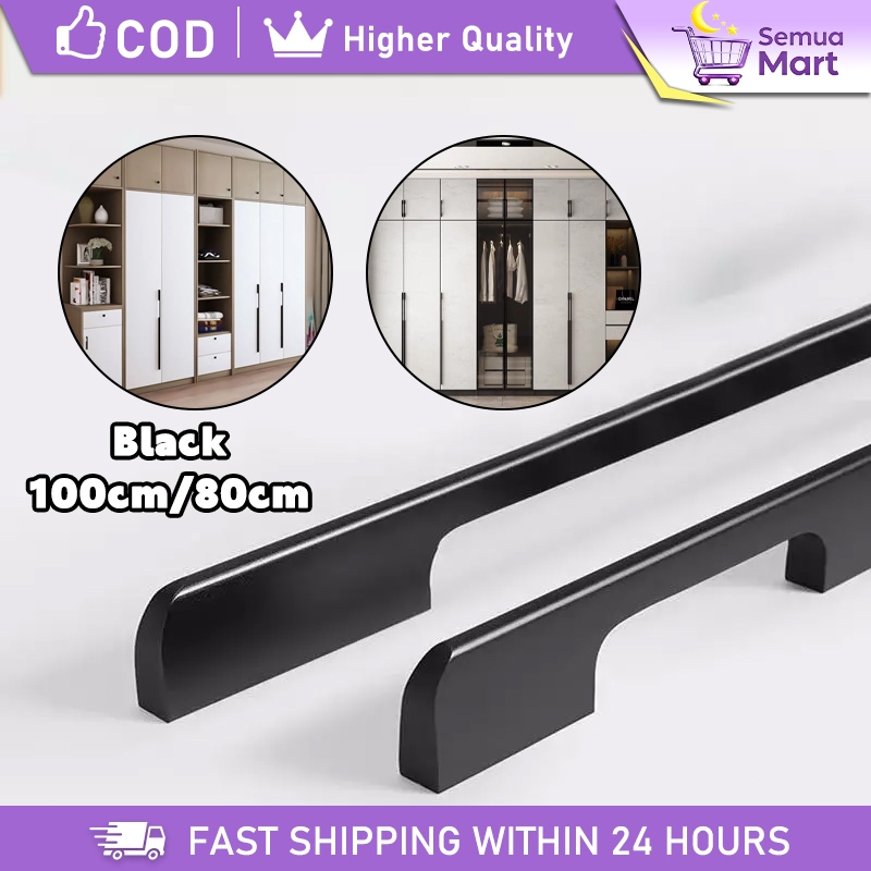 Handle Tarikan Pintu Lemari Panjang 1 Meter - Aluminium Modern Minimalis, untuk Lemari Pakaian Dapur