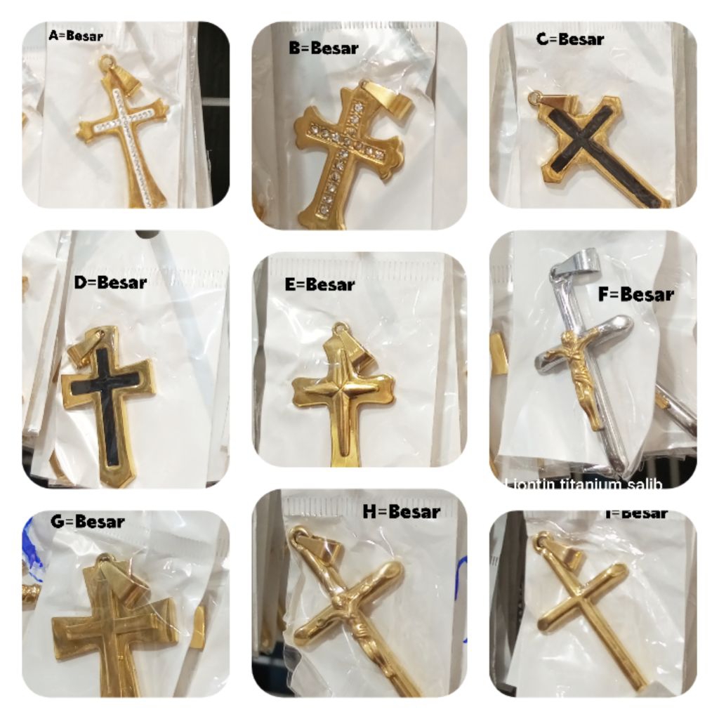 RL643. Liontin Salib titanium untuk bandul kalung