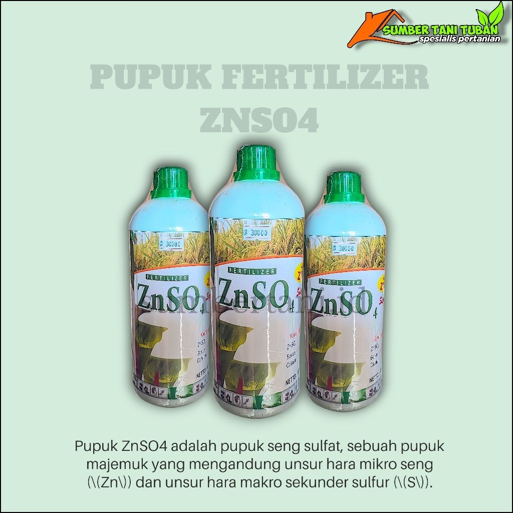 Pupuk Cair Fertilizer Zink Sulfat ZnSO4 (Kemasan 1 Liter )