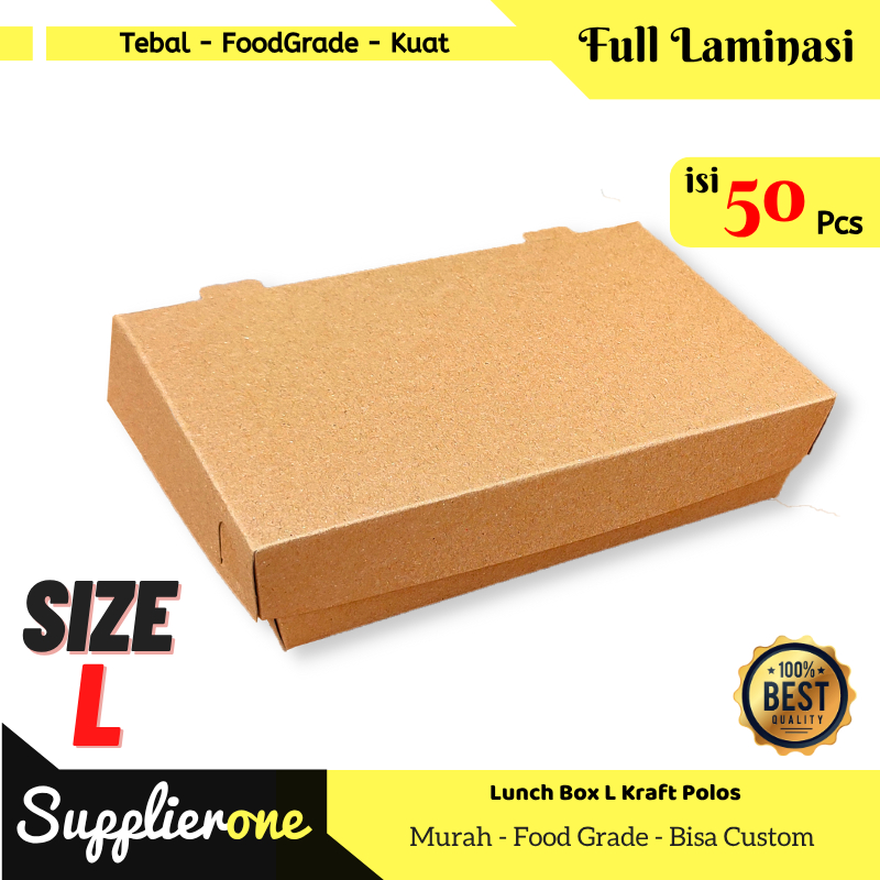 Lunch Box Paper L isi 50 / Paper Lunch Box / Lunch Box / Lunch Box  / Kemasan Ayam Geprek