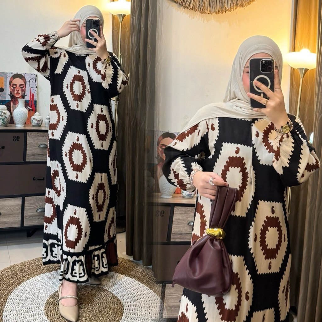 Dress Gamis Rayon Salsa Busui Resleting Jumbo