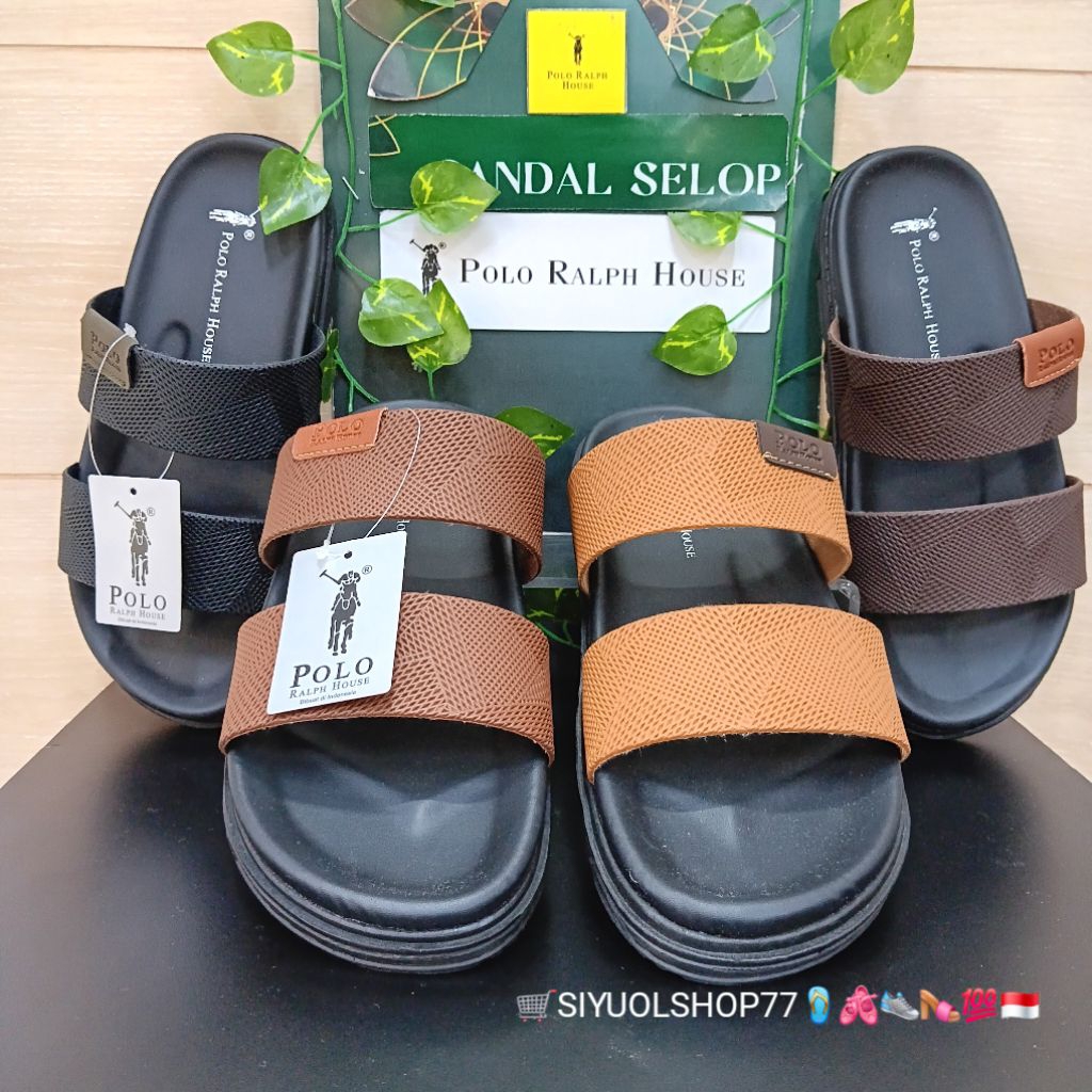 [Bisa COD/100% Original/Art DOMINIO 02] Sandal Pria POLO RALPH HOUSE/Sandal Casual Pria/Sandal Slide