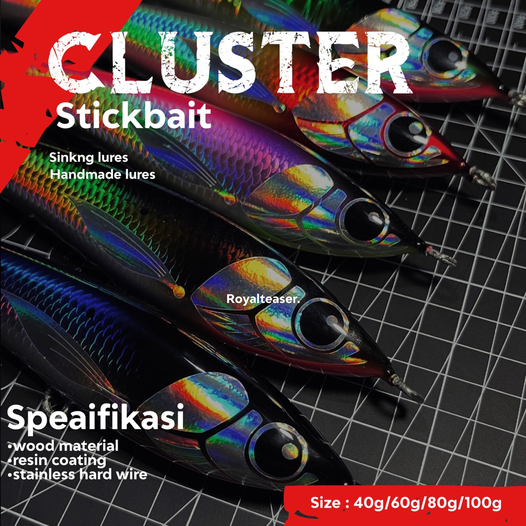 lure stickbait rattle sinking|cluster stickbait handmade royalteaser