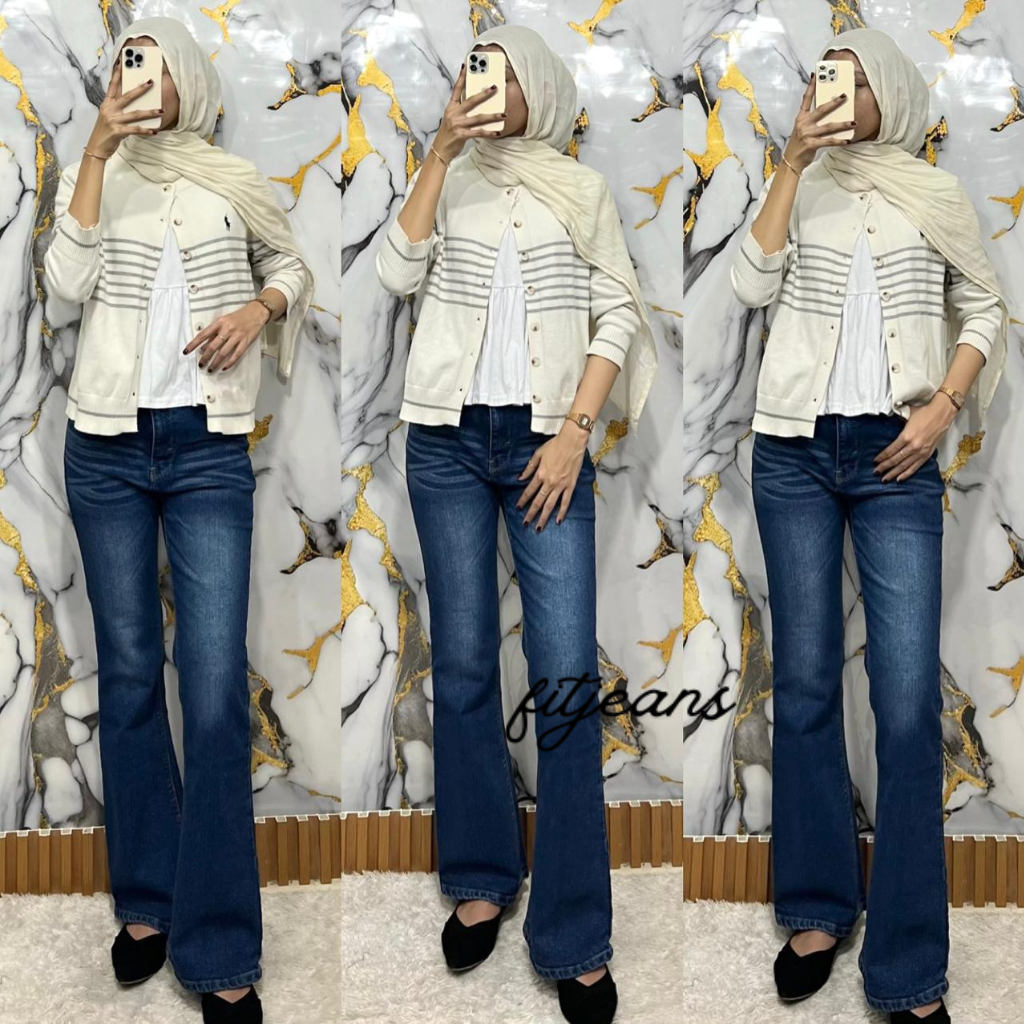 Highwaist Cutbray Jeans Retro Wanita-Celana Jeans Cutbray Wanita Model Retro Korea Terbaru