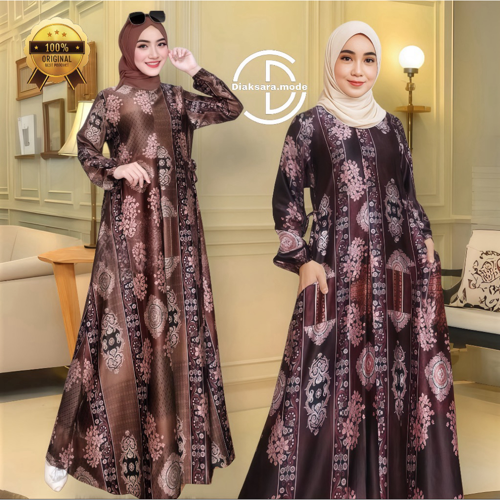 Dress Kamari Silk Premium Mewah Best Seller 2026 Pakaian Wanita Muslim Kurung Melayu