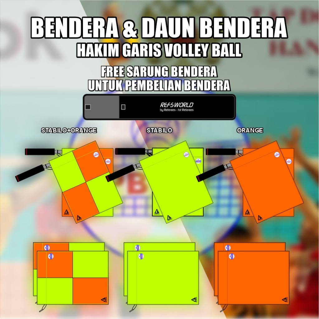 Sepasang Bendera asisten wasit bola voli