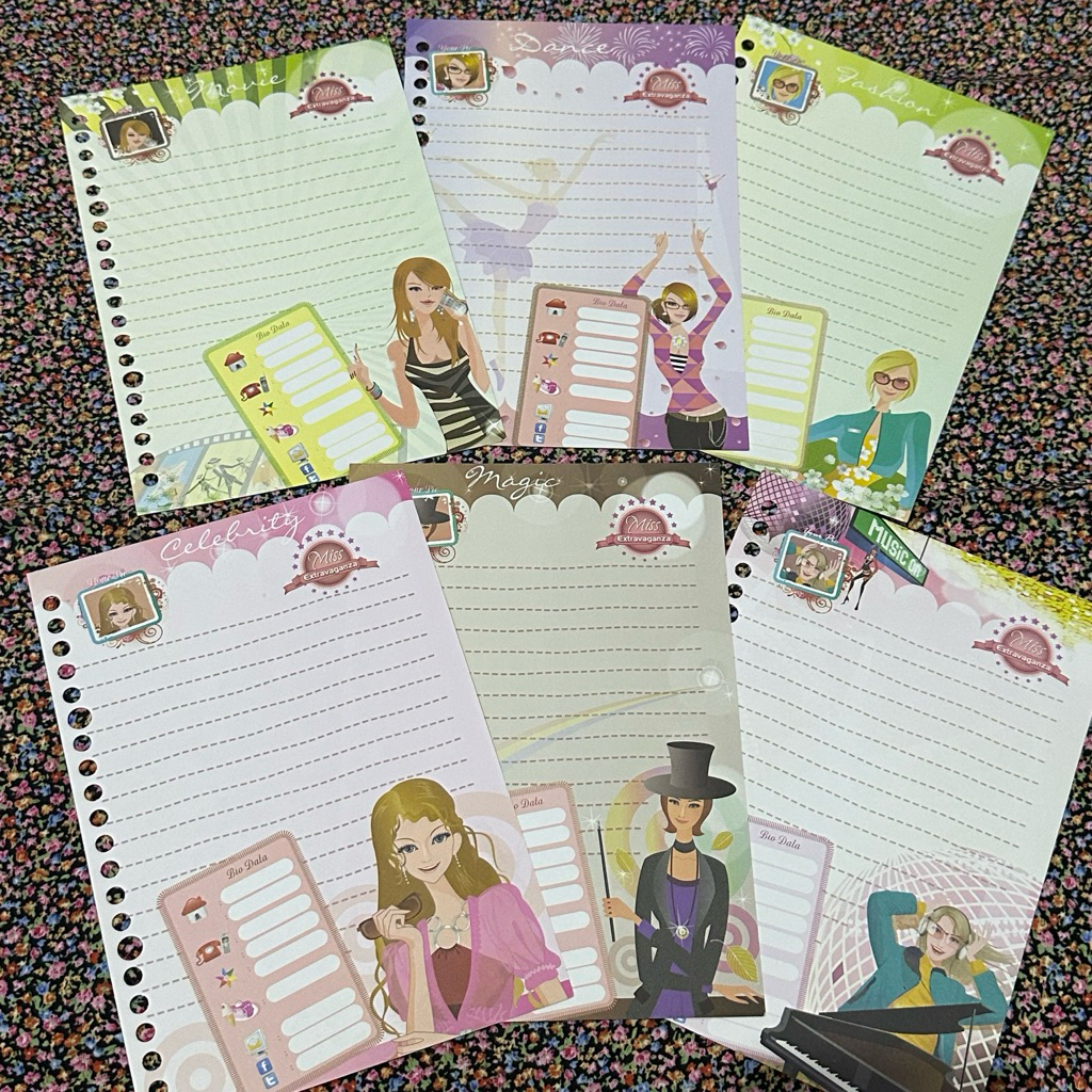 6 LEMBAR mss harvest kertas binder loose leaf karakter