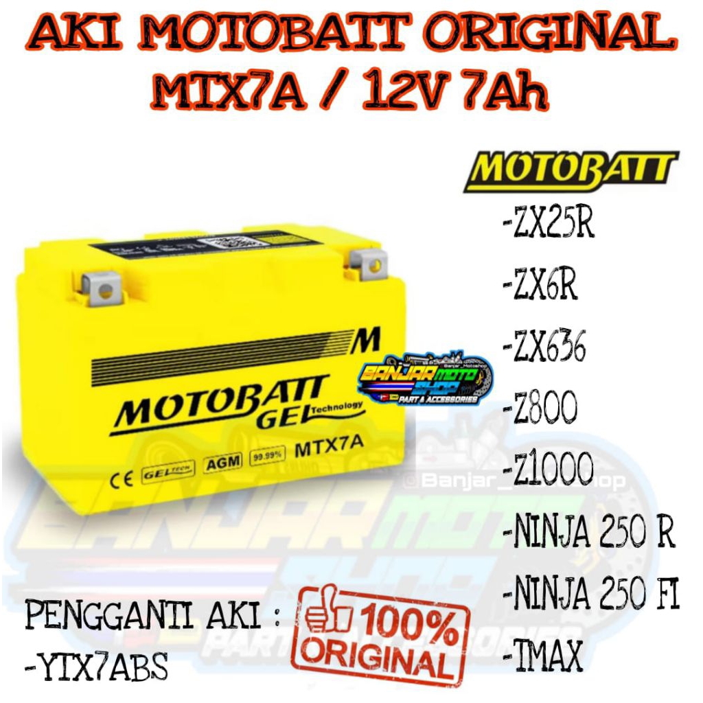 (MTX7A) AKI MOTOBATT ORIGINAL ZX25R ZX6R ZX636 Z800 Z1000 NINJA 250 R NINJA 250 FI TMAX NINJA 250 FI