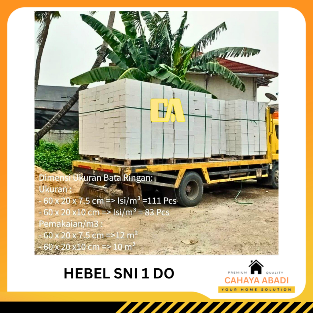 BATA RINGAN / HEBEL 7,5CM / 10CM 12.6m3 DEPOK BOGOR BEKASI