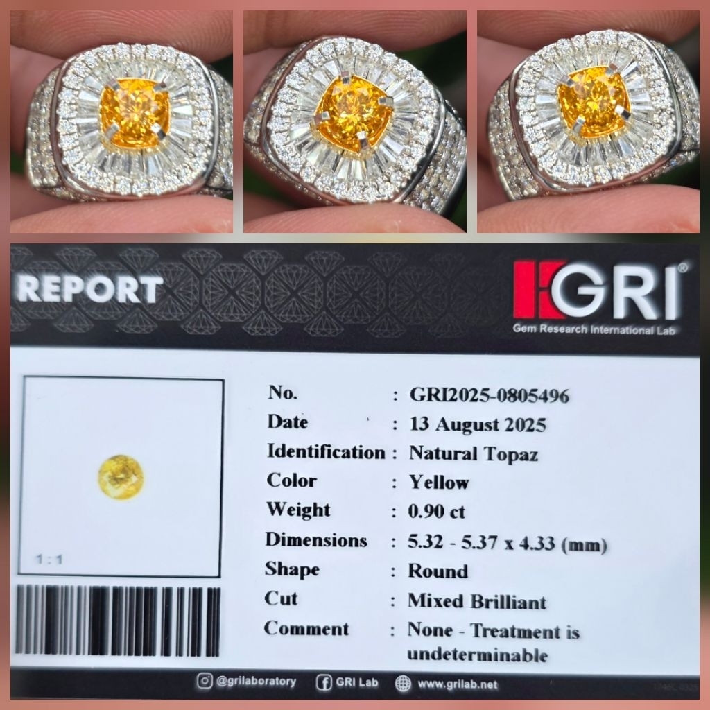 Batu Natural HQ Yellow Topaz Memo 0.90 crt
