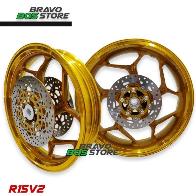 Velg Axio R15 V2 Triple Disc R15 V2 Tapak Lebar 300X17 / 450X17 DD Double Disc Depan Palang Fi 3 dis