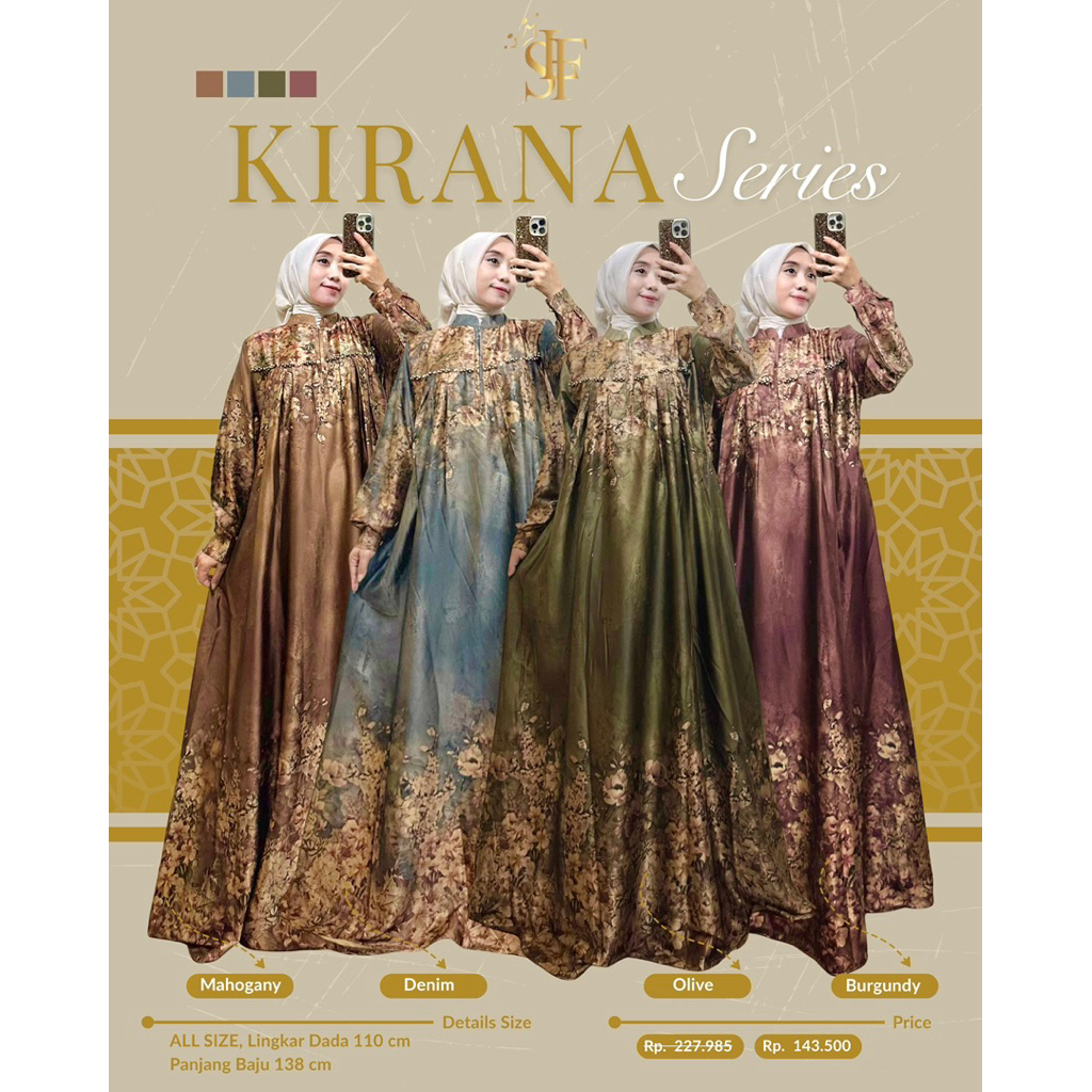 [Fashion Muslim] TERMURAH  Gamis armani silk premium KIRANA dress terbaru