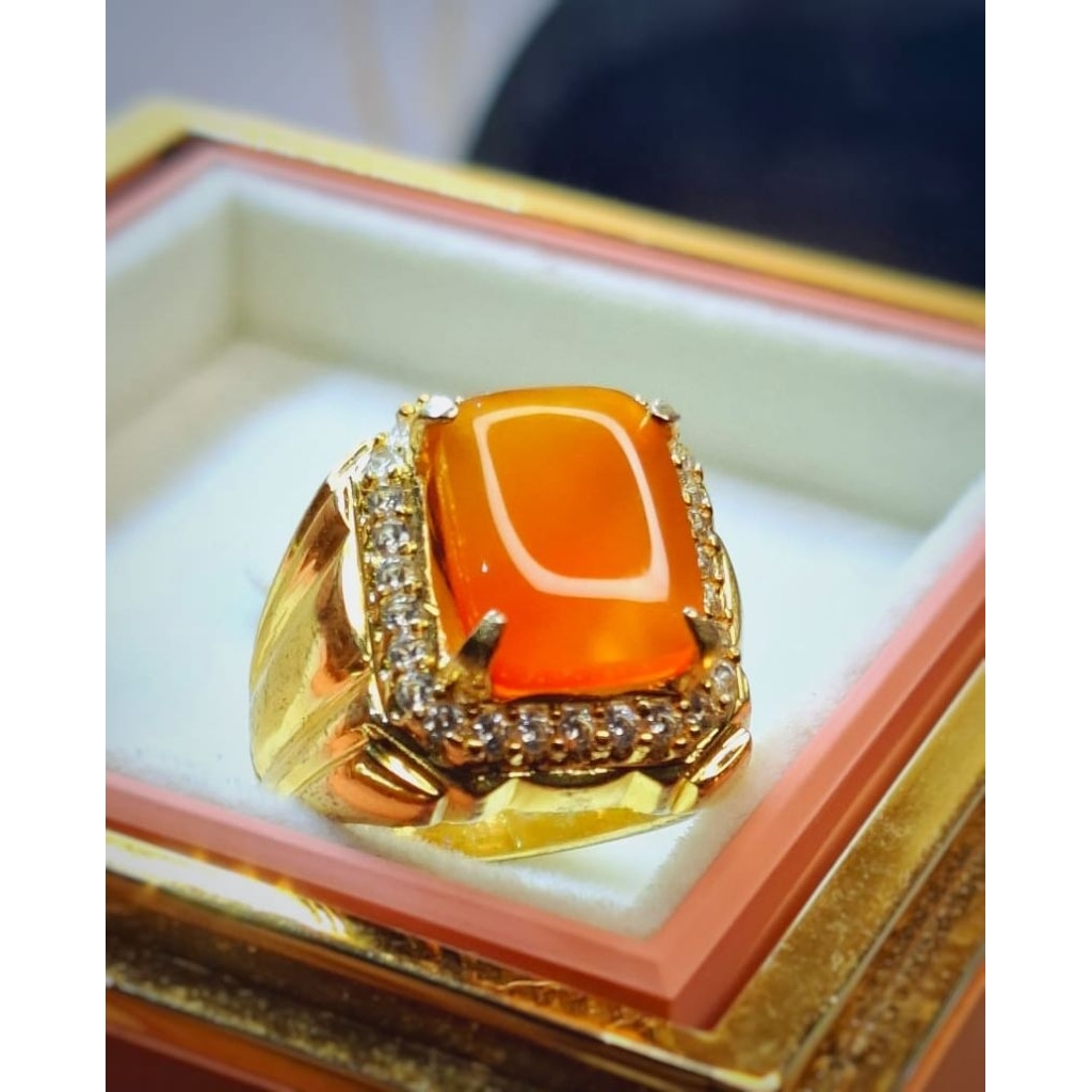 Cincin Batu Akik Sulaiman Madu Octagon