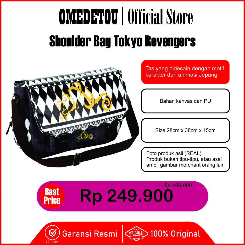 OMEDETOU Shoulder Bag - Tas Bahu Selempang Anime Tokyo Revengers Mikey Takemichi Draken