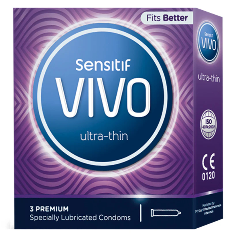 Vivo Kondom Ultra Thin - 3 Pcs | Premium Condom Sensitif Ultra-thin / Kondom