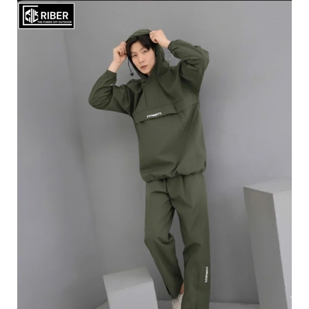 COD jas hujan KANGAROO RAINCOAT RIBER saku kangaroo Anti rembes Pria Wanita Raincoat/jas hujan