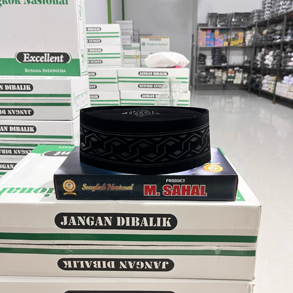 GROSIR Songkok Kopiah Batik Hitam Tinggi 9 Cm Seri 5-9|Kodian Termurah