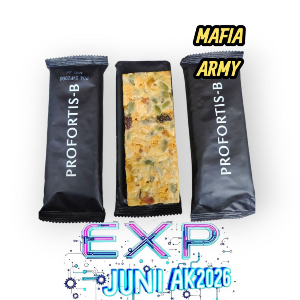 PROFORTIS-B COOKIES KUE BISKUIT OATBAR SNACK RANSUM TNI TIPE EPROKAL PLUS WEY PROTEIN FITNES / RANSU