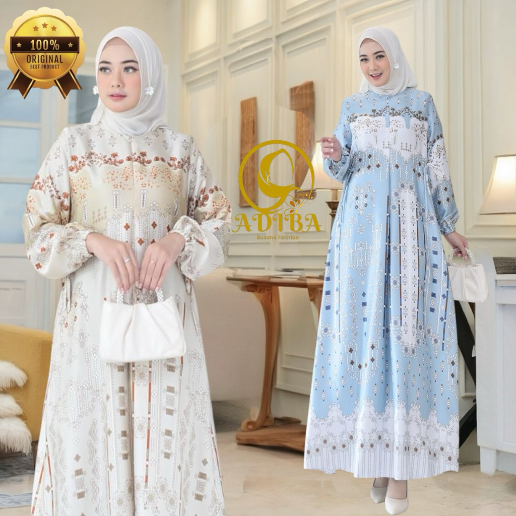 Gamis Sonya Bahan Silk Premium Motif Bunga Premium Murah Bisa Jumbo Ld 110 Sampai Ld 130 Cm