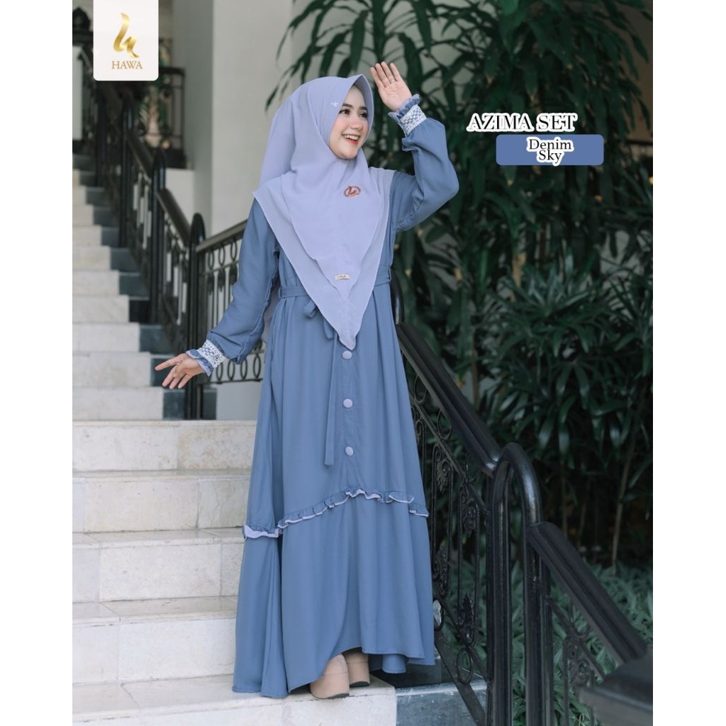 Dress Wanita Gamis Muslim Baju Muslim Dress Mom Azima by Hawa