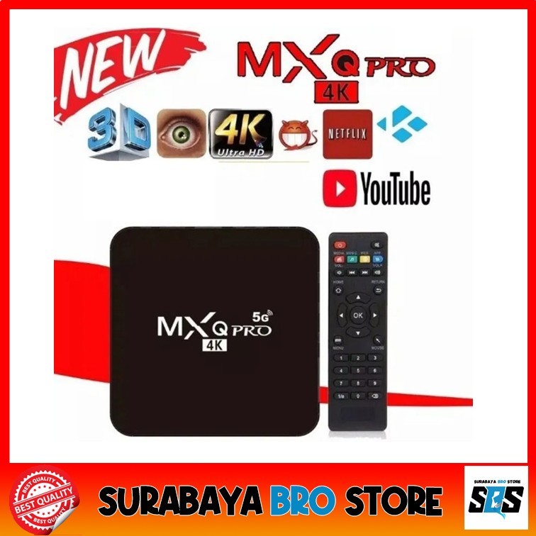 Smart TV Box RAM 8GB ROM 64GB 4K MXQ Pro Android Set Top Box Quad Core Media Player Wifi Streaming G