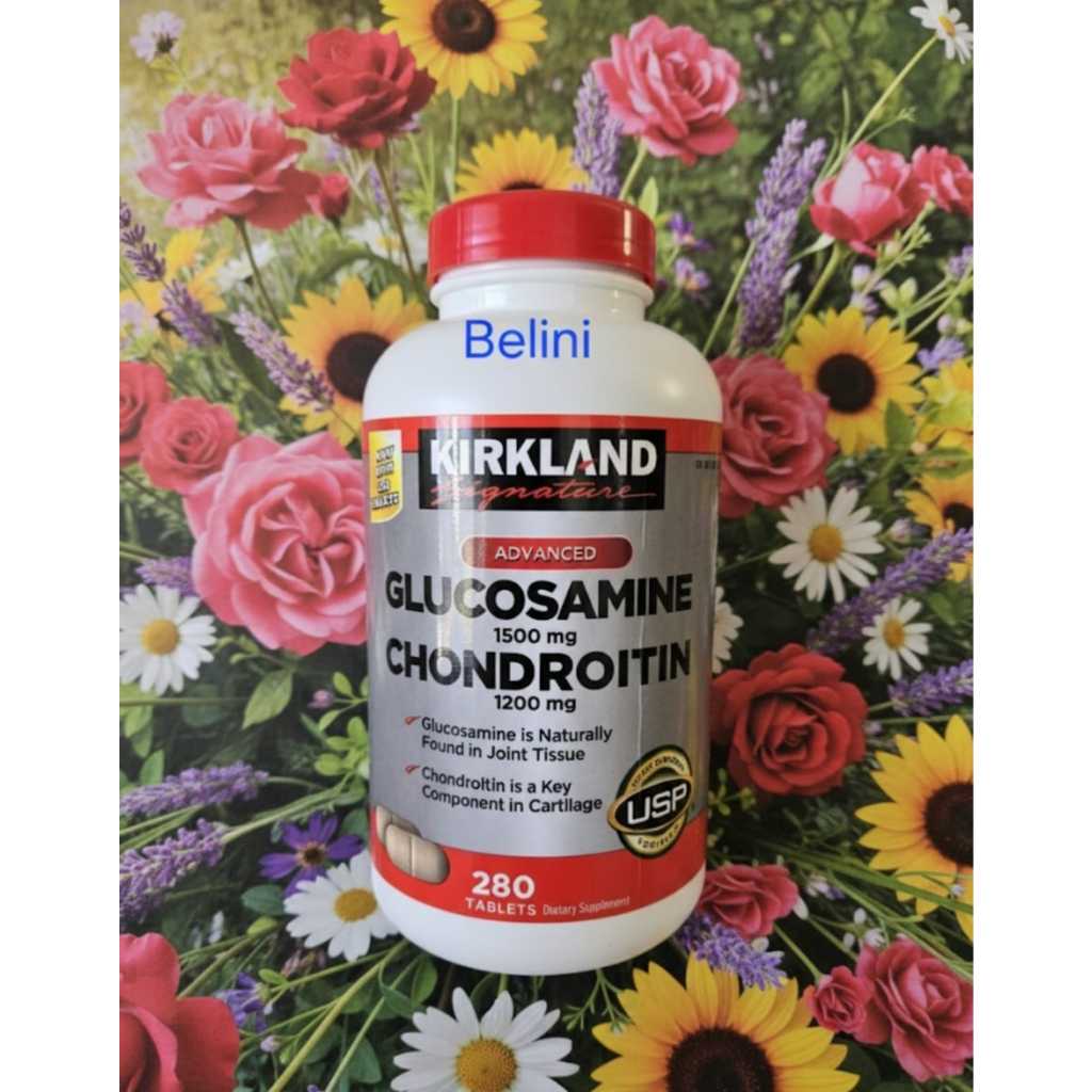 Glucosamine 1500 mg & Chondroitin 1200 mg, Isi 220 Tablets, Merk Kirkland Signature, Mendukung Keseh