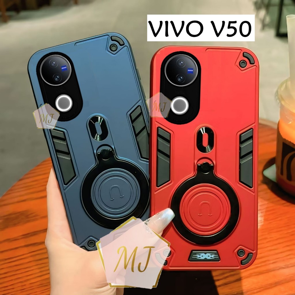 Casing Hp Vivo V50 Case Robot Fiber Ring 360 Ring Case Pro Camera Cover Handphone
