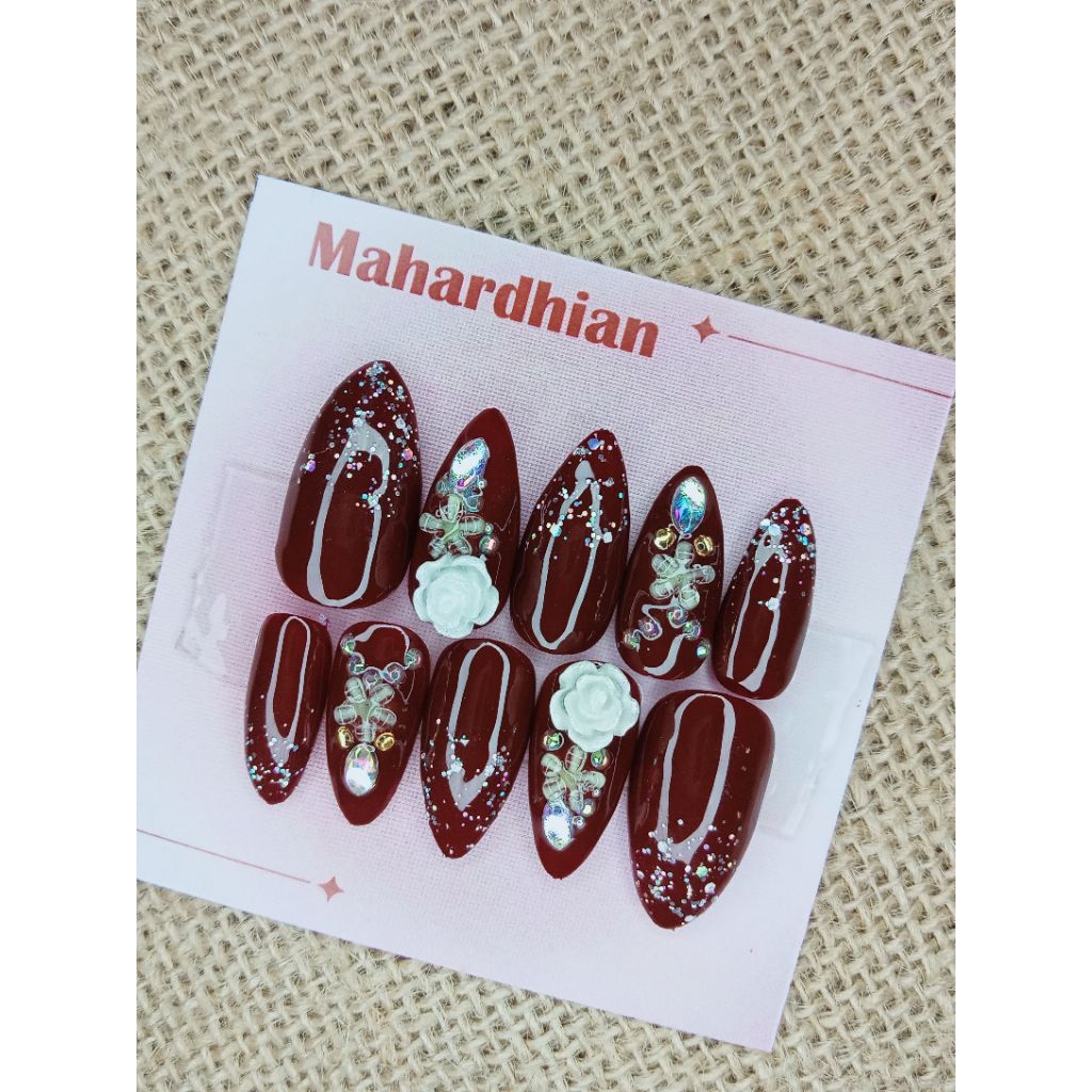 kuku palsu wedding// kuku murah / kuku palsu premium//kuku palsu maroon