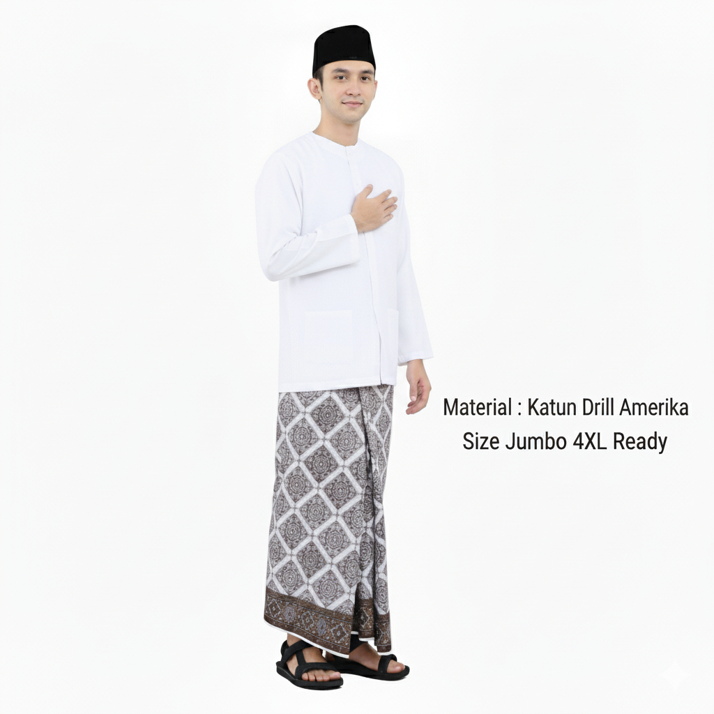 Baju Muslim Pria Rekomendasi Baju Lebaran Putih Polos Bahan Katun Drill Amerika Kokoh Dan Nyaman