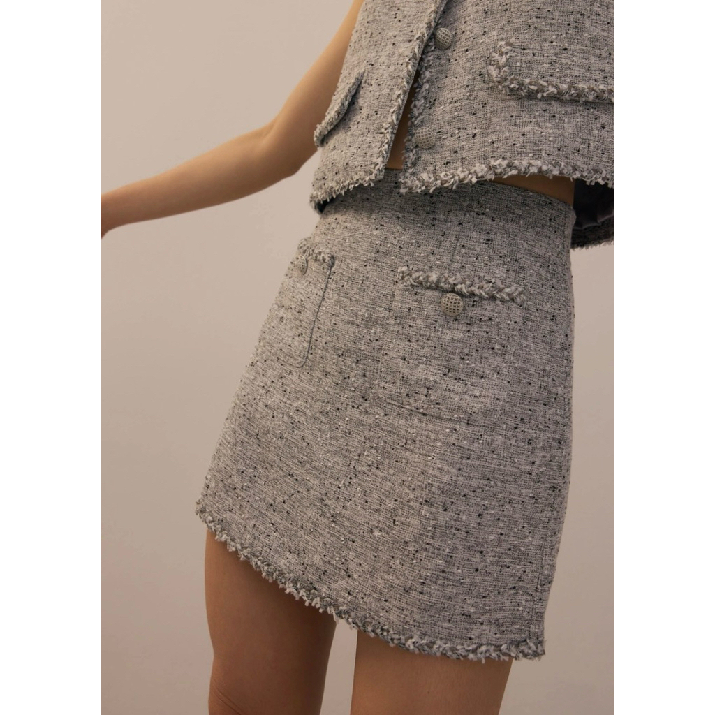 Love Bonito Love Bonito ROK Wanita Elastic Tweed A-Line Mini Skirt xs