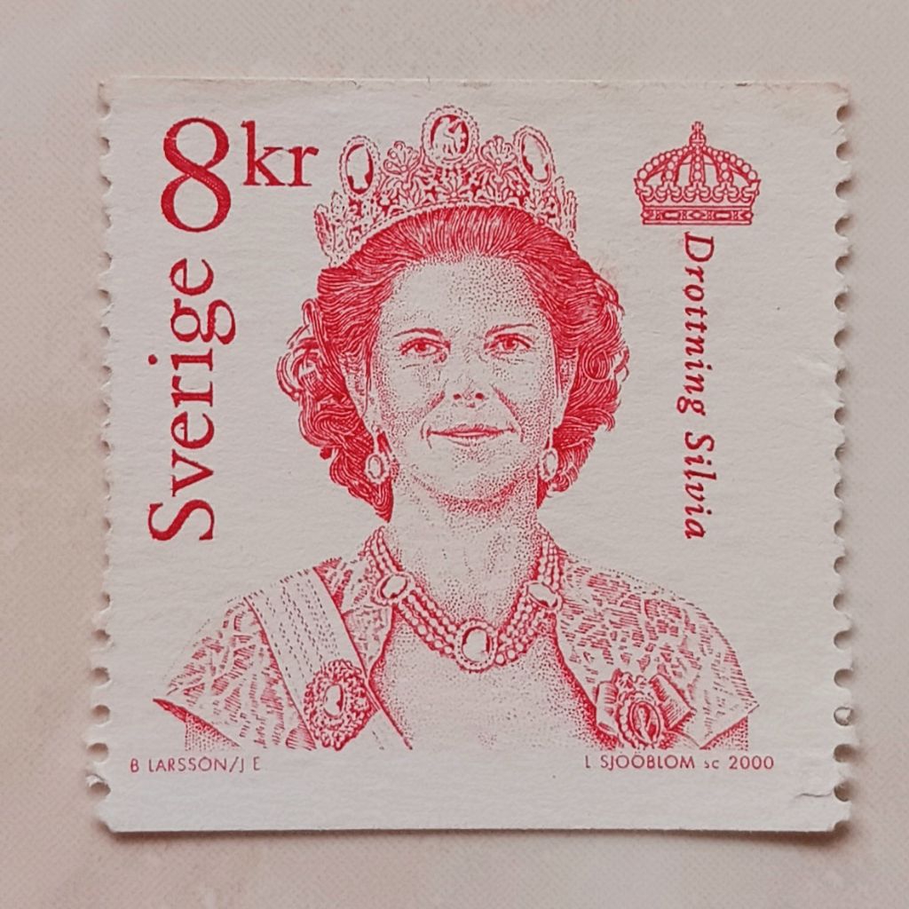 (AD) Perangko Swedia 2000 King Carl XVI Gustaf and Queen Silvia (2000-03) - Queen Silvia 8 krona Use