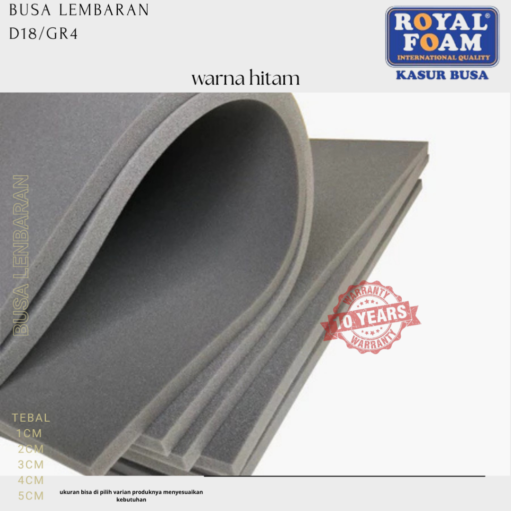 Busa Lembaran 200x60 Busa Royal Foam Tebal 2 cm Anti Kempes Lapisan Sofa Kursi Meteran Spons Lapisan