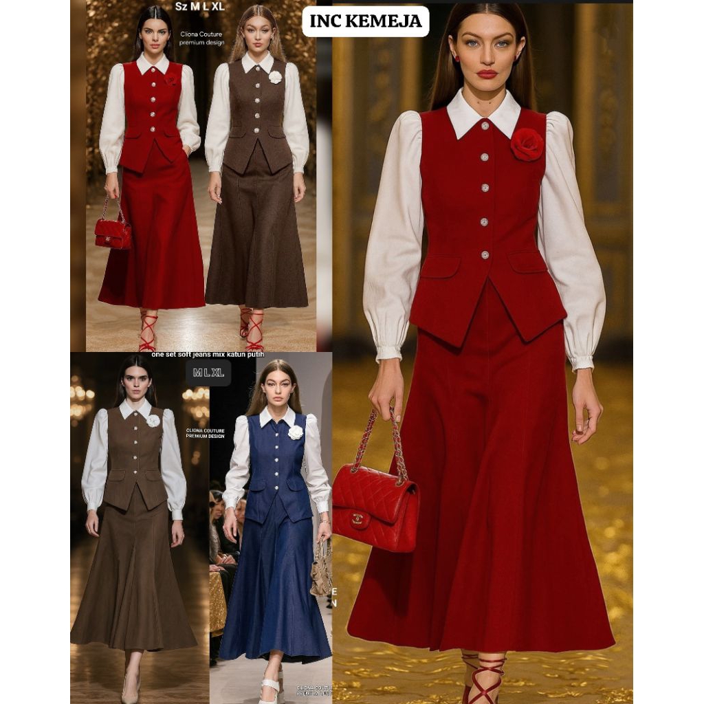 Cliona couture one set soft matt&stretch M L XL (tidak berbulu&tdk mudah kusut)