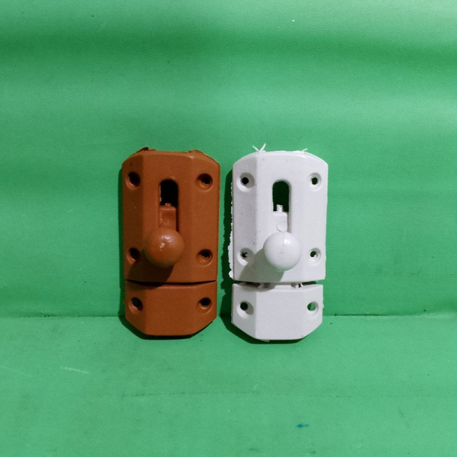 Grendel PVC Pintu Kamar Mandi Putih Coklat