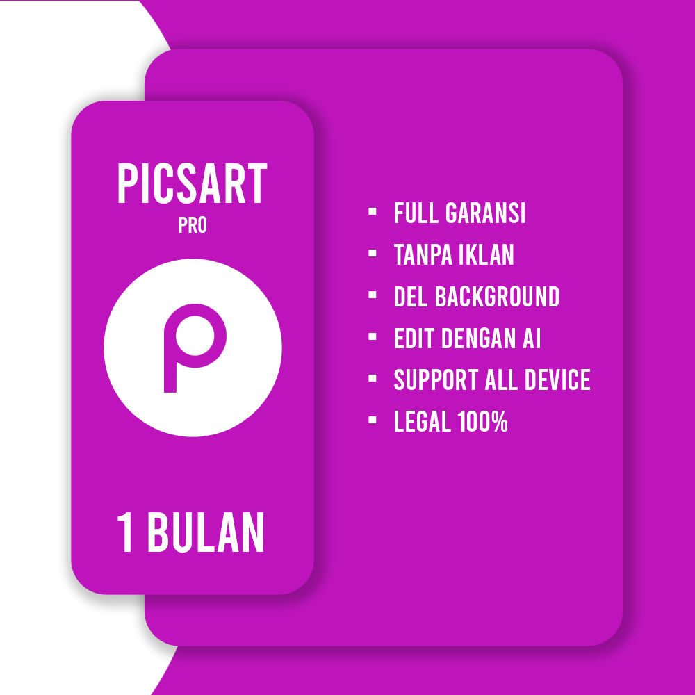 PICSART PRO 1 BULAN TERMURAH BERGARANSI PROSES CEPAT