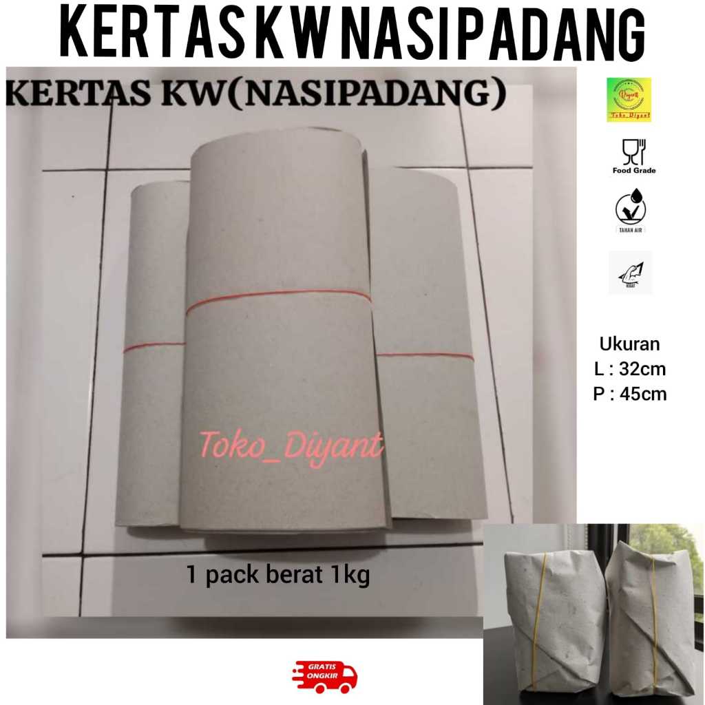 Kertas KW nasi padang, kertas KW serbaguna polos uk.32x45cm