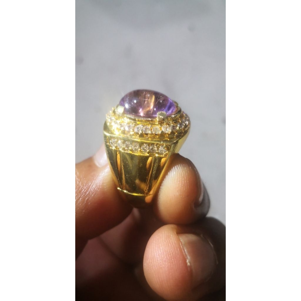 Cincin Batu permata / Mulia Kecubung Amethyst Brazil BUKAN bacan kalimaya pirus ruby safir pandan ij