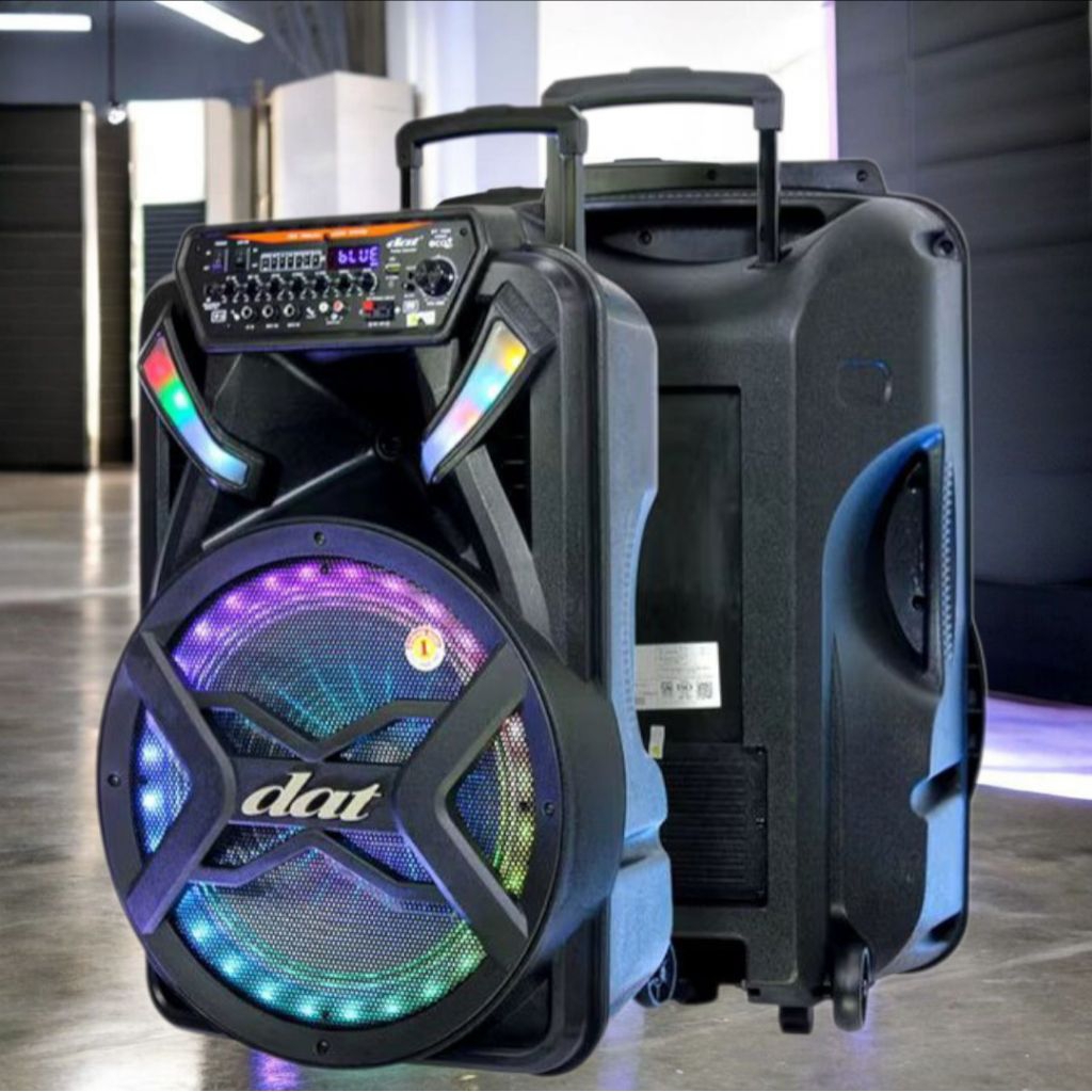 SPEAKER PORTABLE WIRELESS DAT 15 INCH 2MIC DT1509X2  ORIGINAL BLUETOOTH USB